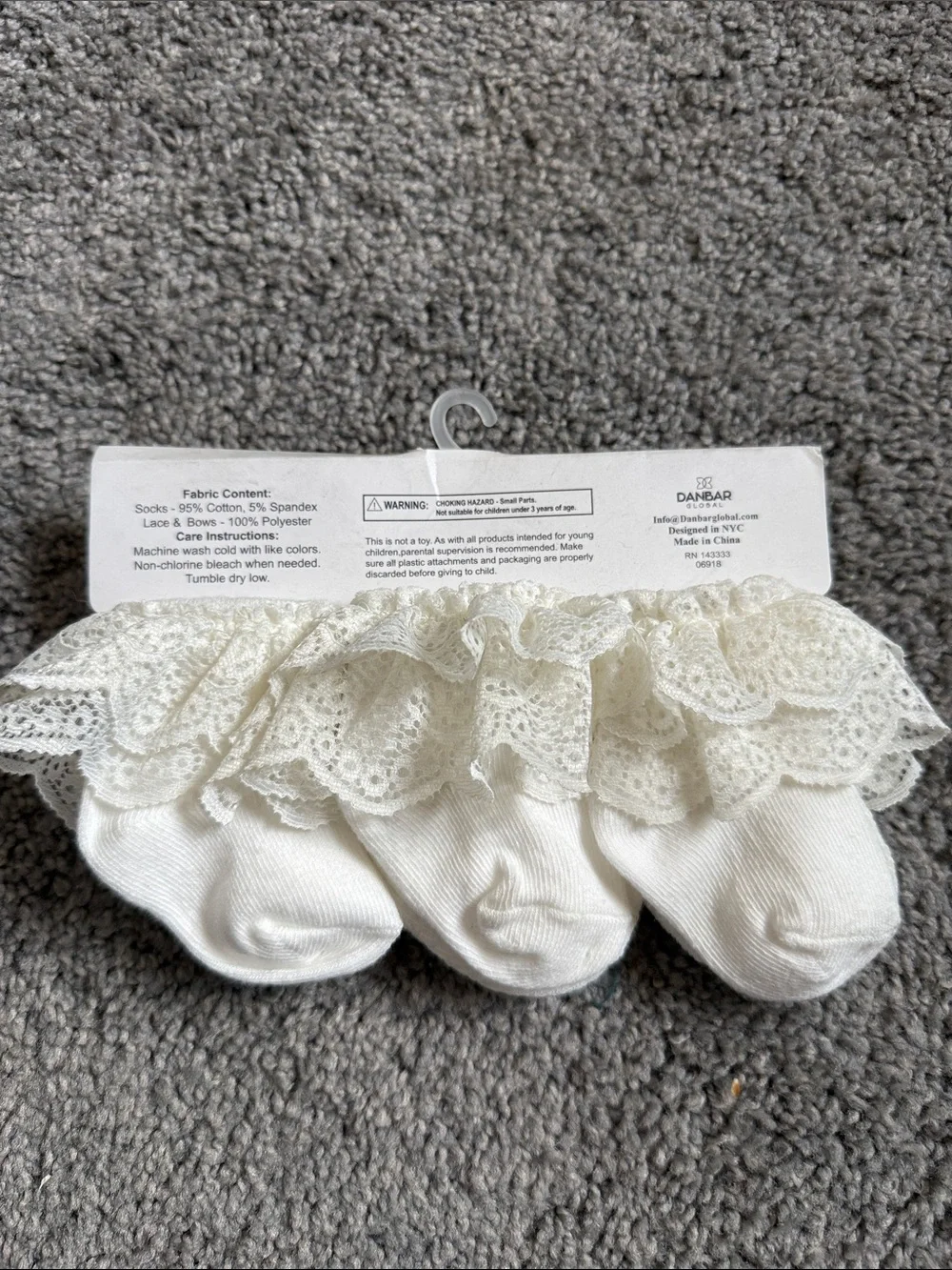 ✅Simply Baby Chic Ivory Ruffle Baby Socks - 6 Pairs (0-12 Months)
